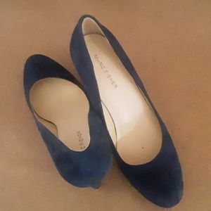 Navy Suede March Fisher Pumps